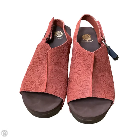Sandals Heels Wedge By Yellow Box In Orange, Size: 7.5
