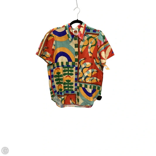 Top Short Sleeve By Anthropologie In Multi-colored, Size: M