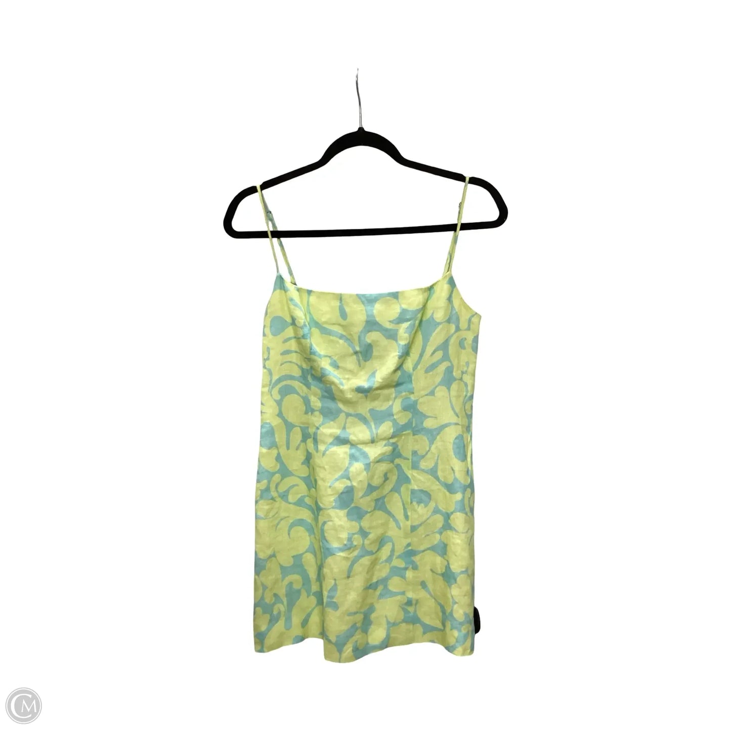 Designer Dress Casual Short By Rhode In Blue & Yellow, Size: 4