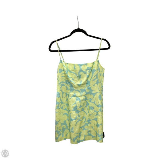 Designer Dress Casual Short By Rhode In Blue & Yellow, Size: 4