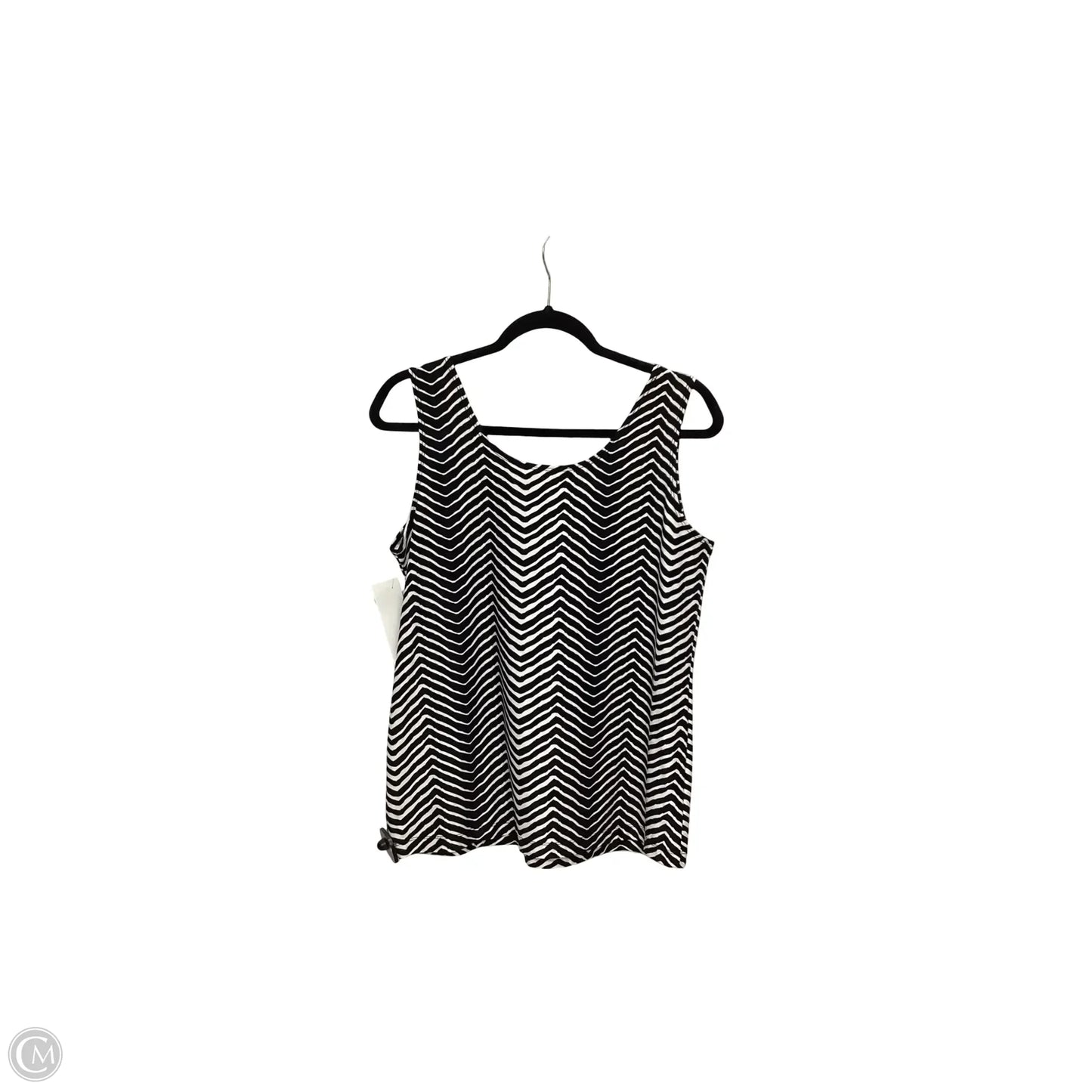 Blouse Sleeveless By Chicos In Black & White, Size: L