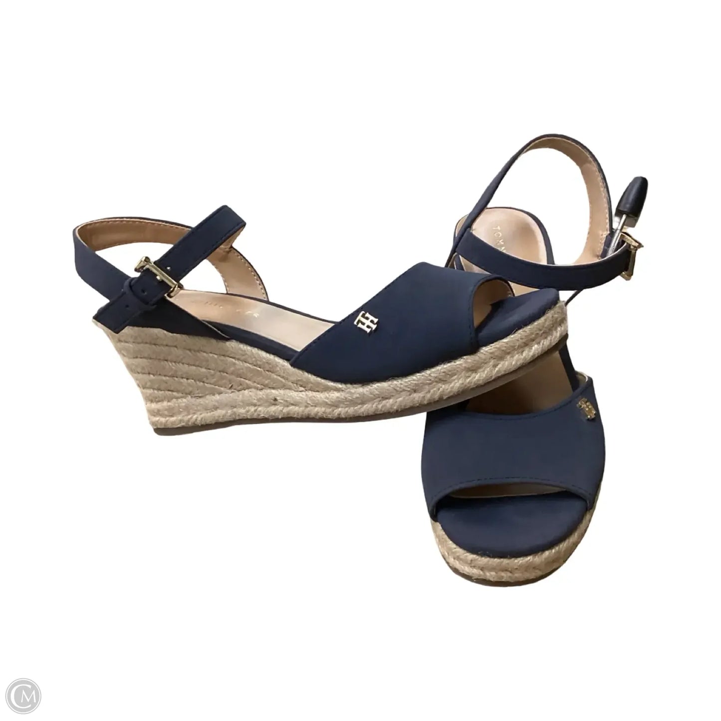 Sandals Heels Wedge By Tommy Hilfiger In Navy, Size: 7.5