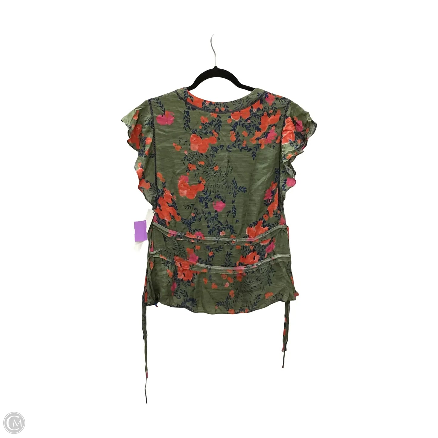 Designer Blouse Short Sleeve By Tanya Taylor In Green, Size: 4