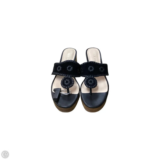 Sandals Heels Platform By Jack Rogers In Black, Size: 6.5