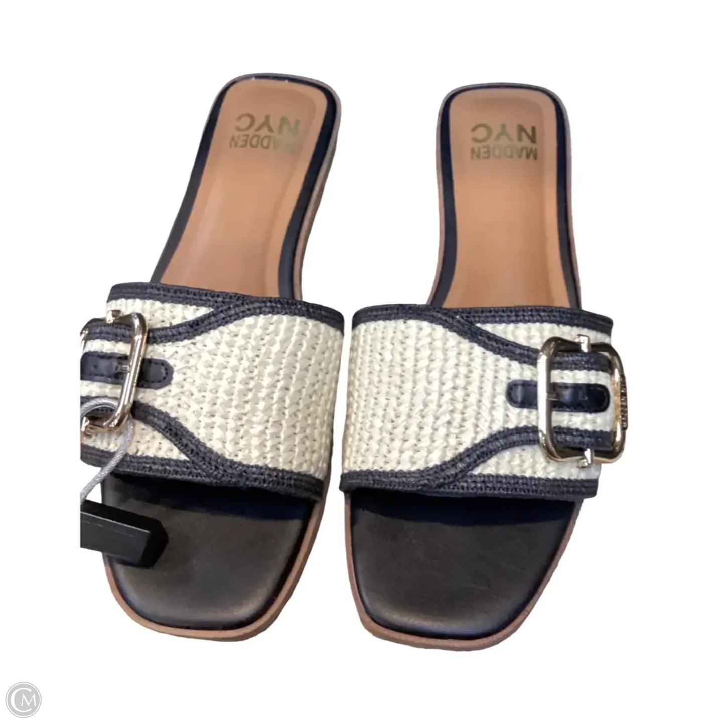 Sandals Flats By Madden Nyc In Black & Cream, Size: 8