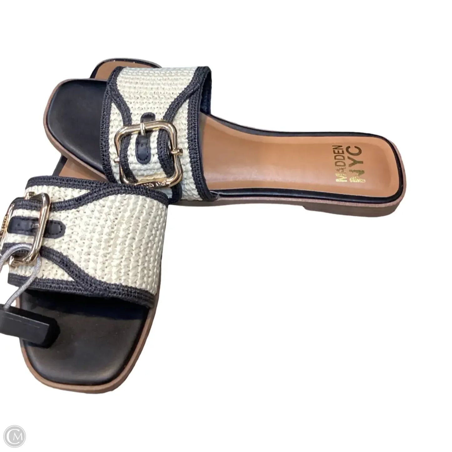 Sandals Flats By Madden Nyc In Black & Cream, Size: 8