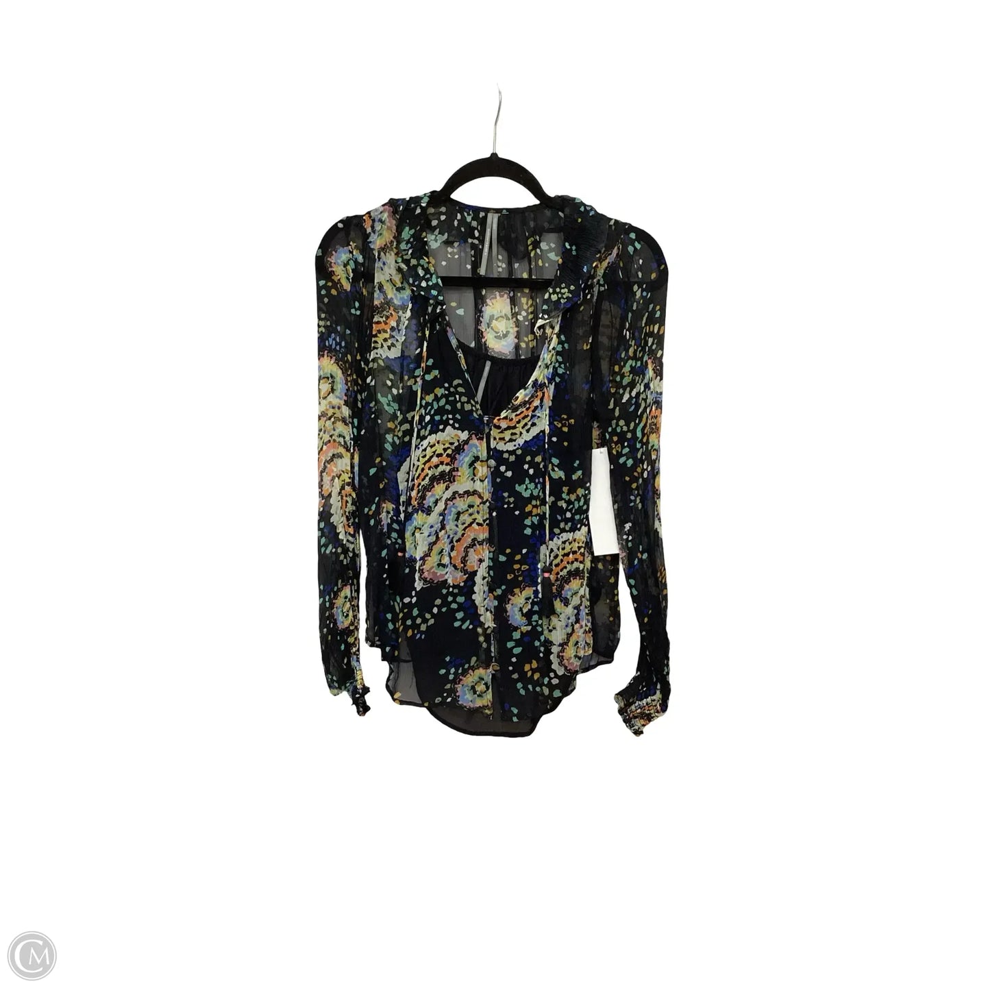 Blouse Long Sleeve By Anthropologie In Black, Size: S