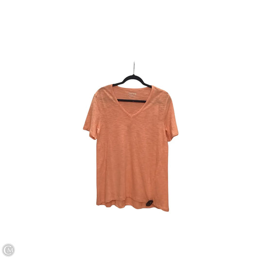 Top Short Sleeve Basic By Chicos In Orange, Size: M