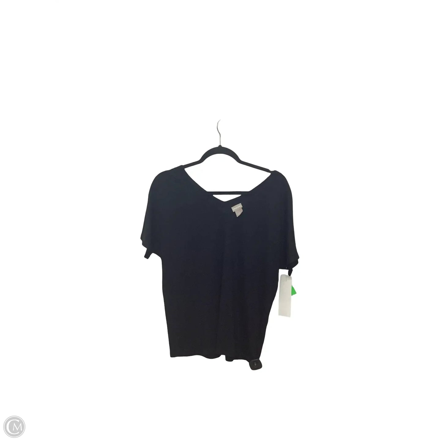 Blouse Short Sleeve By Chicos In Black, Size: M