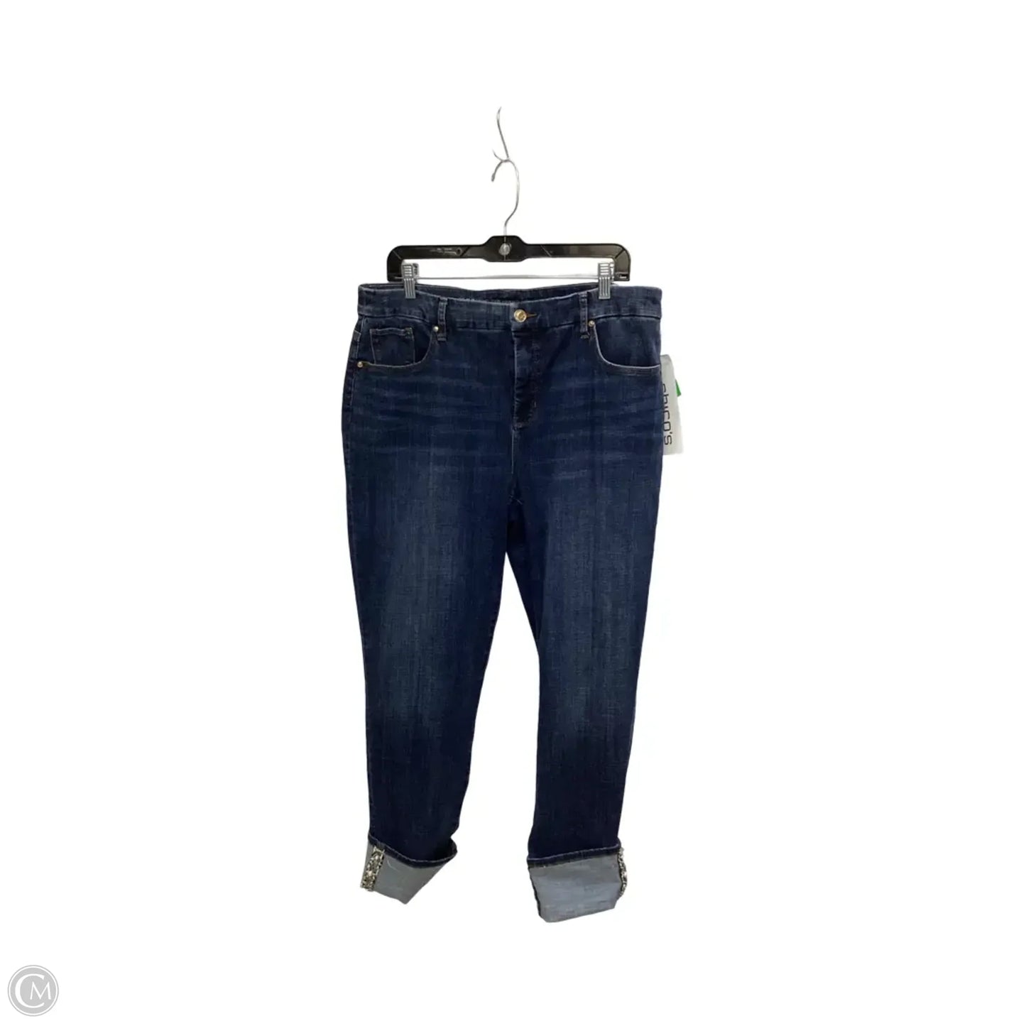Jeans Skinny By Chicos In Blue Denim, Size: L