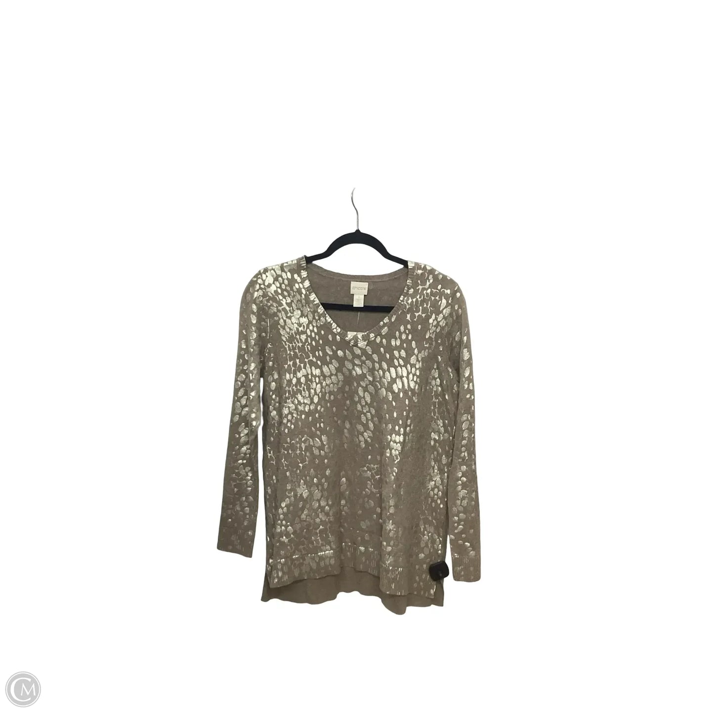 Blouse Long Sleeve By Chicos In Animal Print, Size: M