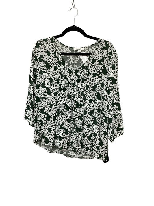 Top Long Sleeve By Clothes Mentor In Green & White, Size: 1x