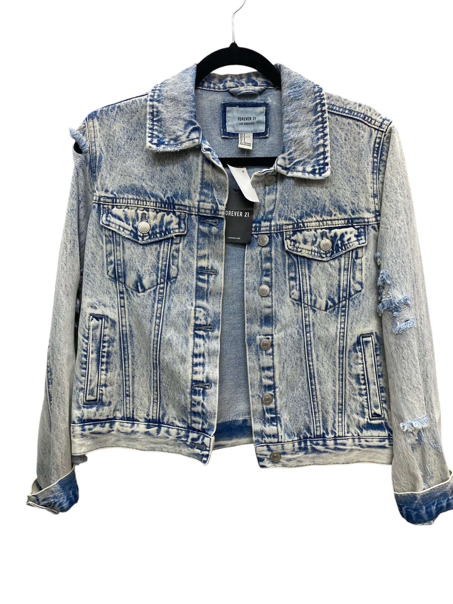 Jacket Denim By Forever 21 In Blue, Size: S