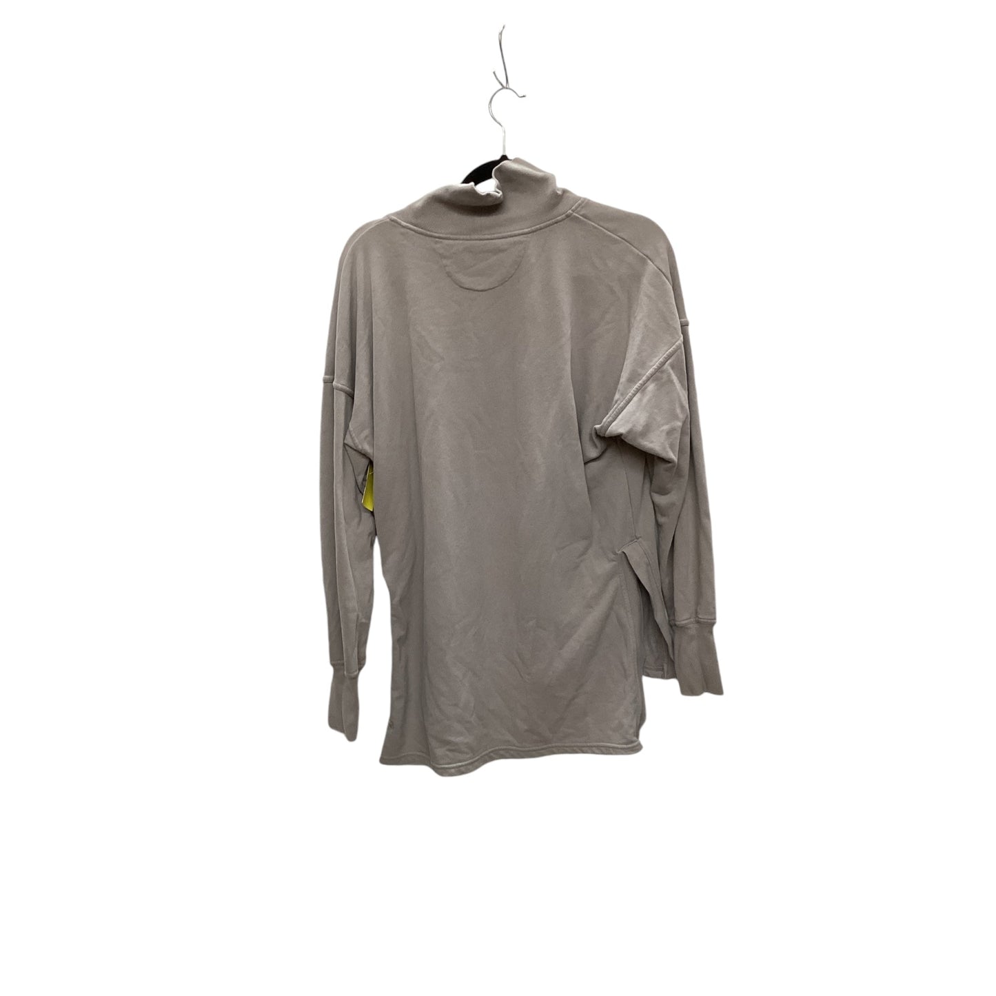 Athletic Top Long Sleeve Collar By Champion In Taupe, Size: L