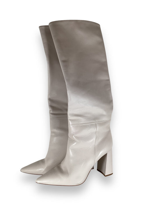 Boots Knee Heels By Steve Madden In Cream, Size: 9