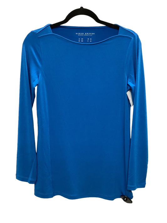 Blue Top Long Sleeve Basic Susan Graver, Size Xxs