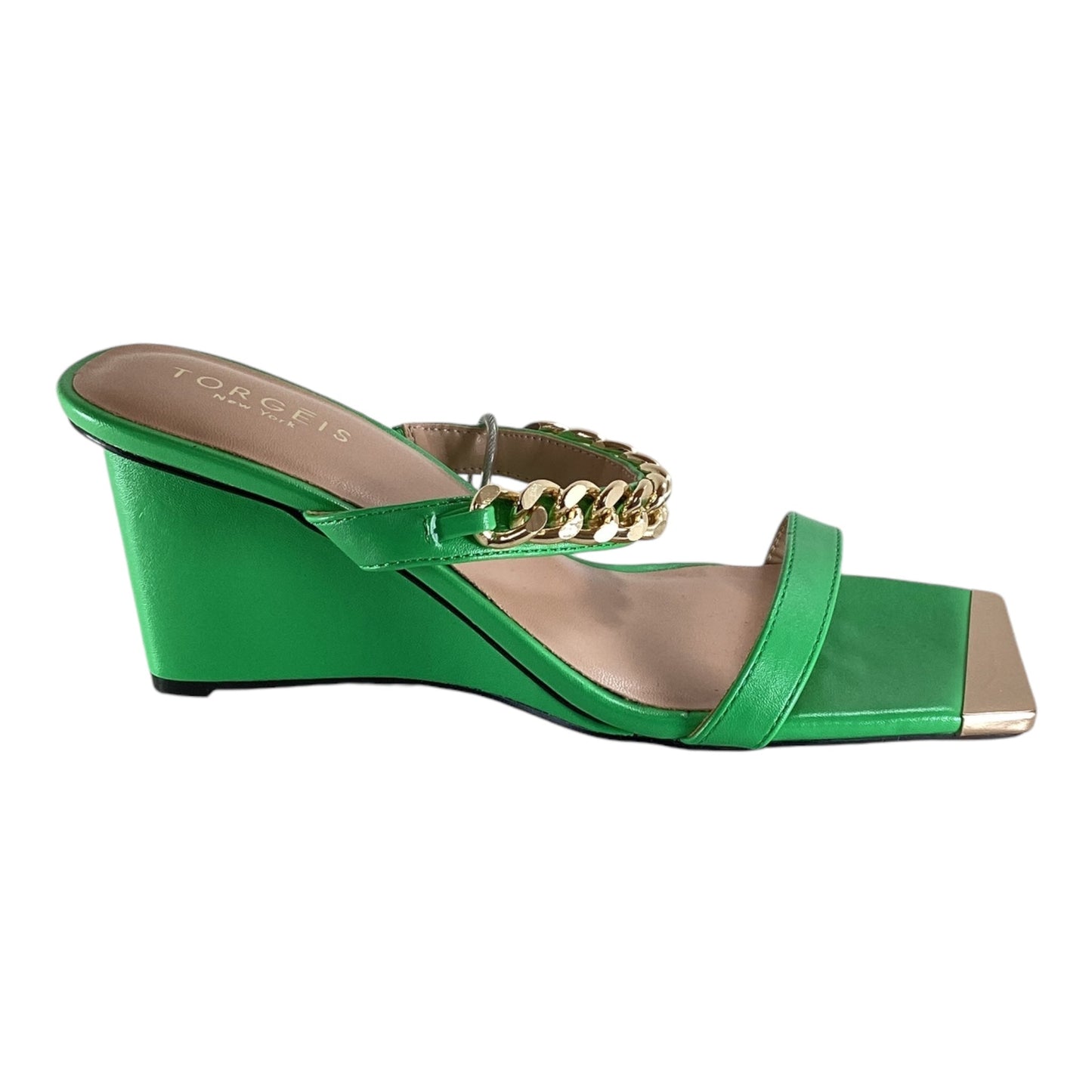 Sandals Heels Wedge By Clothes Mentor In Green, Size: 7.5