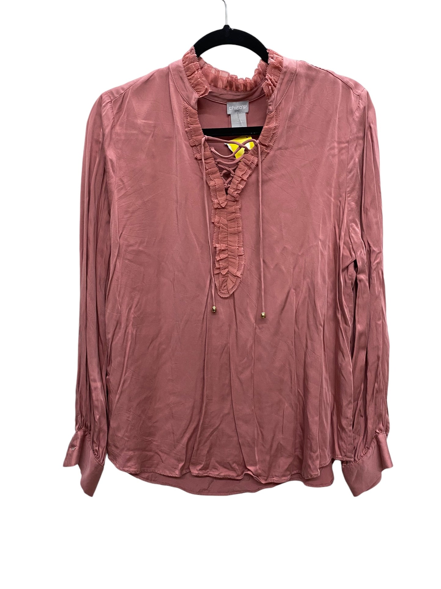 Top Long Sleeve By Chicos In Pink, Size: L