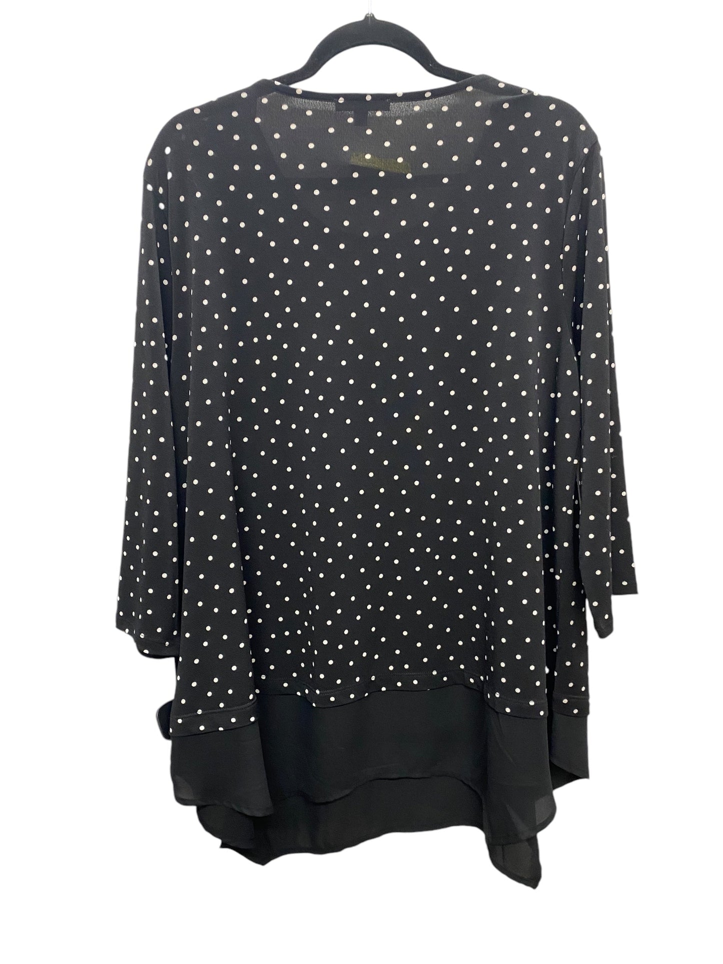 Top Long Sleeve By Adrianna Papell In Polkadot Pattern, Size: 2x