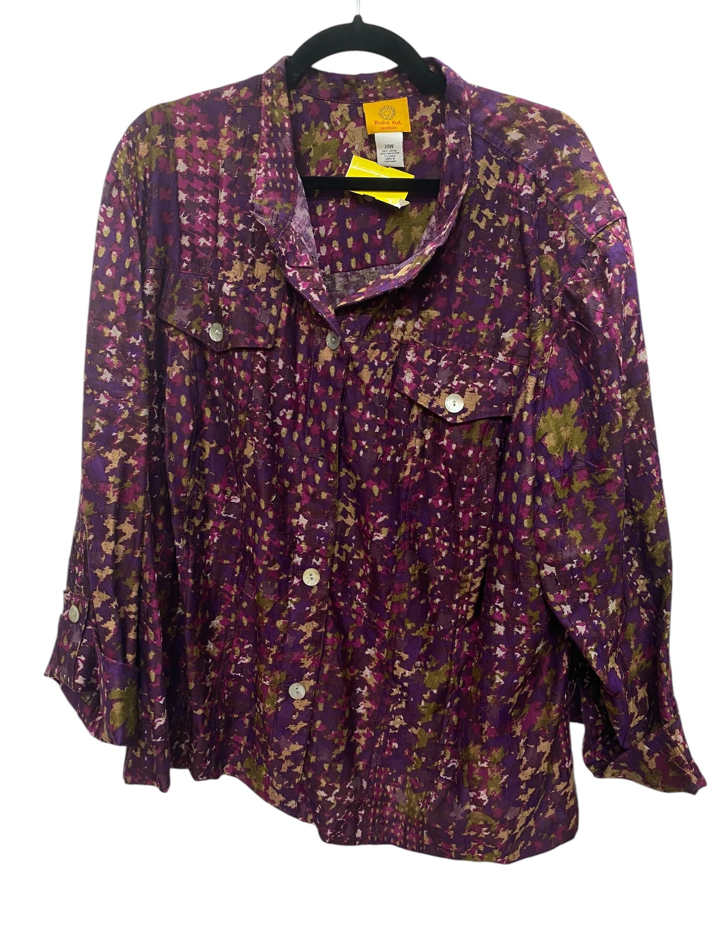 Top Long Sleeve By Ruby Rd In Purple, Size: 2x