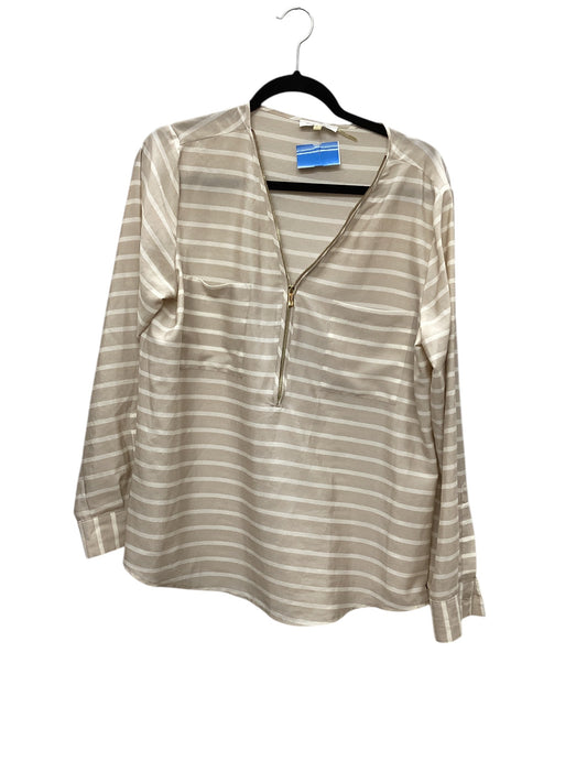 Top Long Sleeve Basic By Calvin Klein In Tan, Size: L