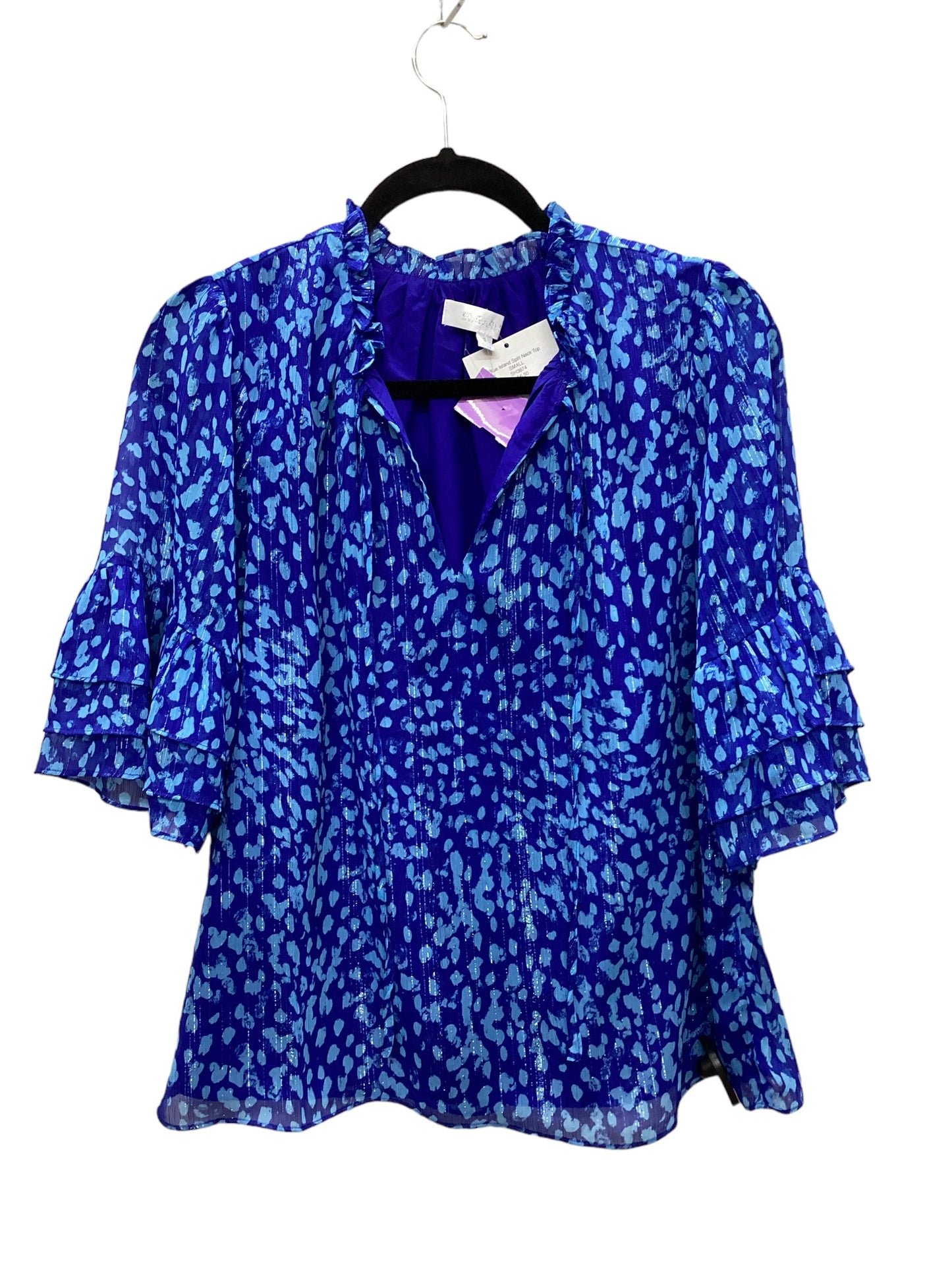 Blue Top Short Sleeve Sugar Lips, Size S