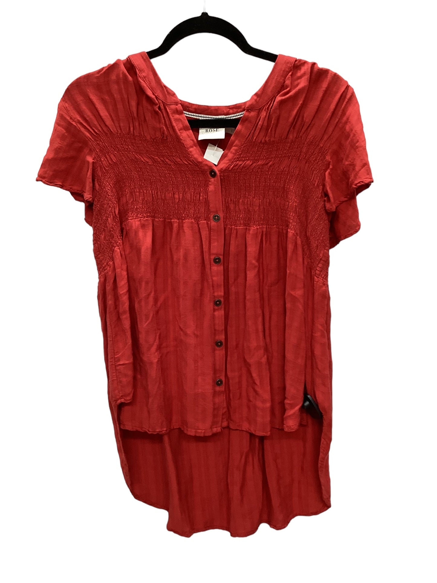 Red Top Short Sleeve Knox Rose, Size L
