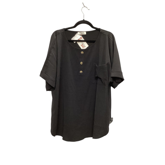 Top Short Sleeve By Zenana Outfitters In Black, Size: 2x