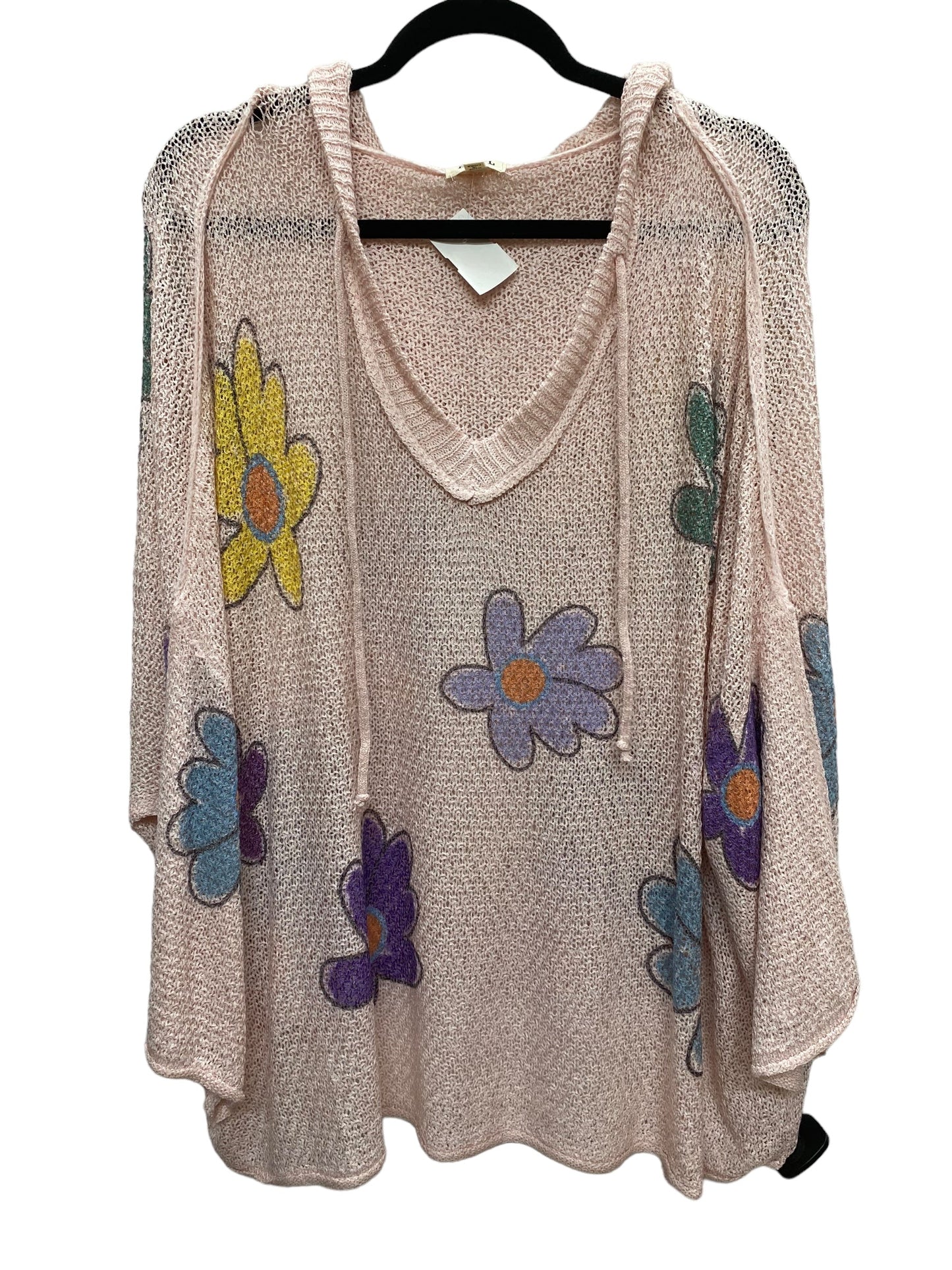 Top Long Sleeve By Pol In Pink, Size: L