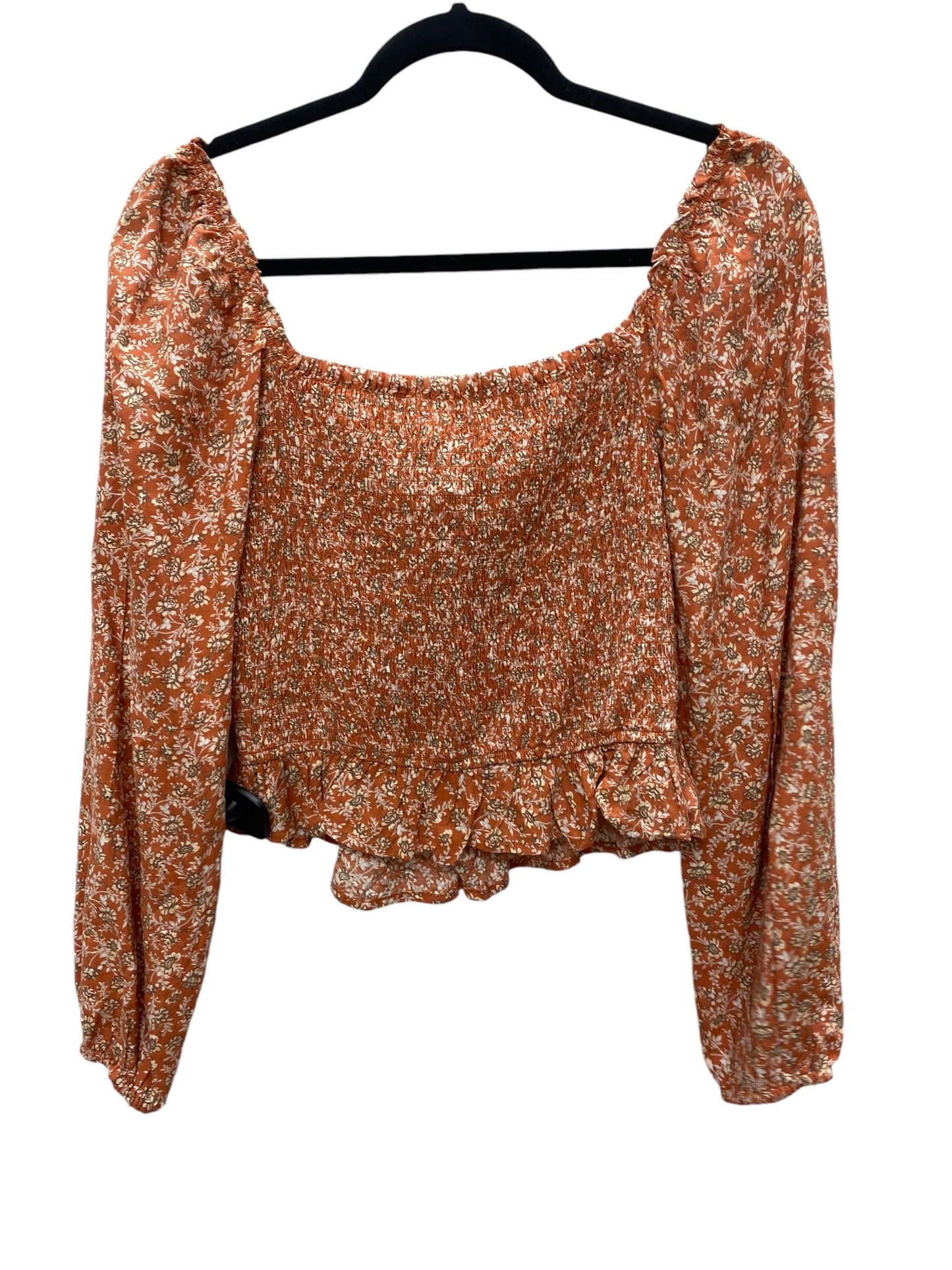 Top Long Sleeve By Japna In Orange, Size: M