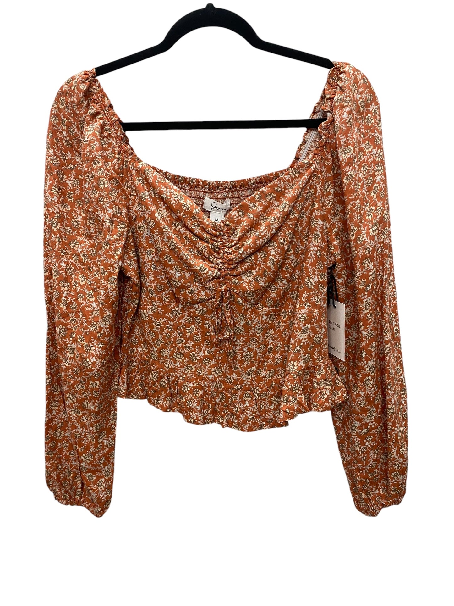 Top Long Sleeve By Japna In Orange, Size: M