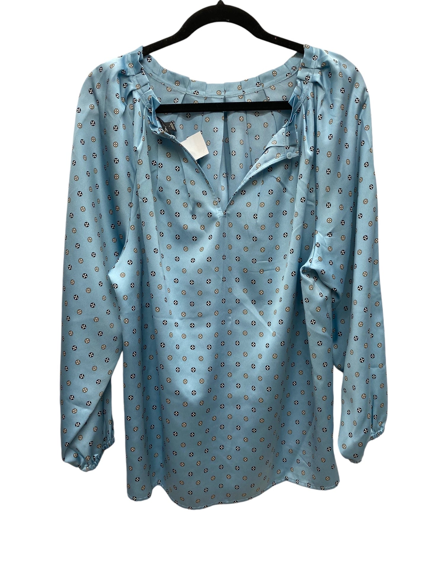 Top Long Sleeve By Ann Taylor In Blue, Size: L