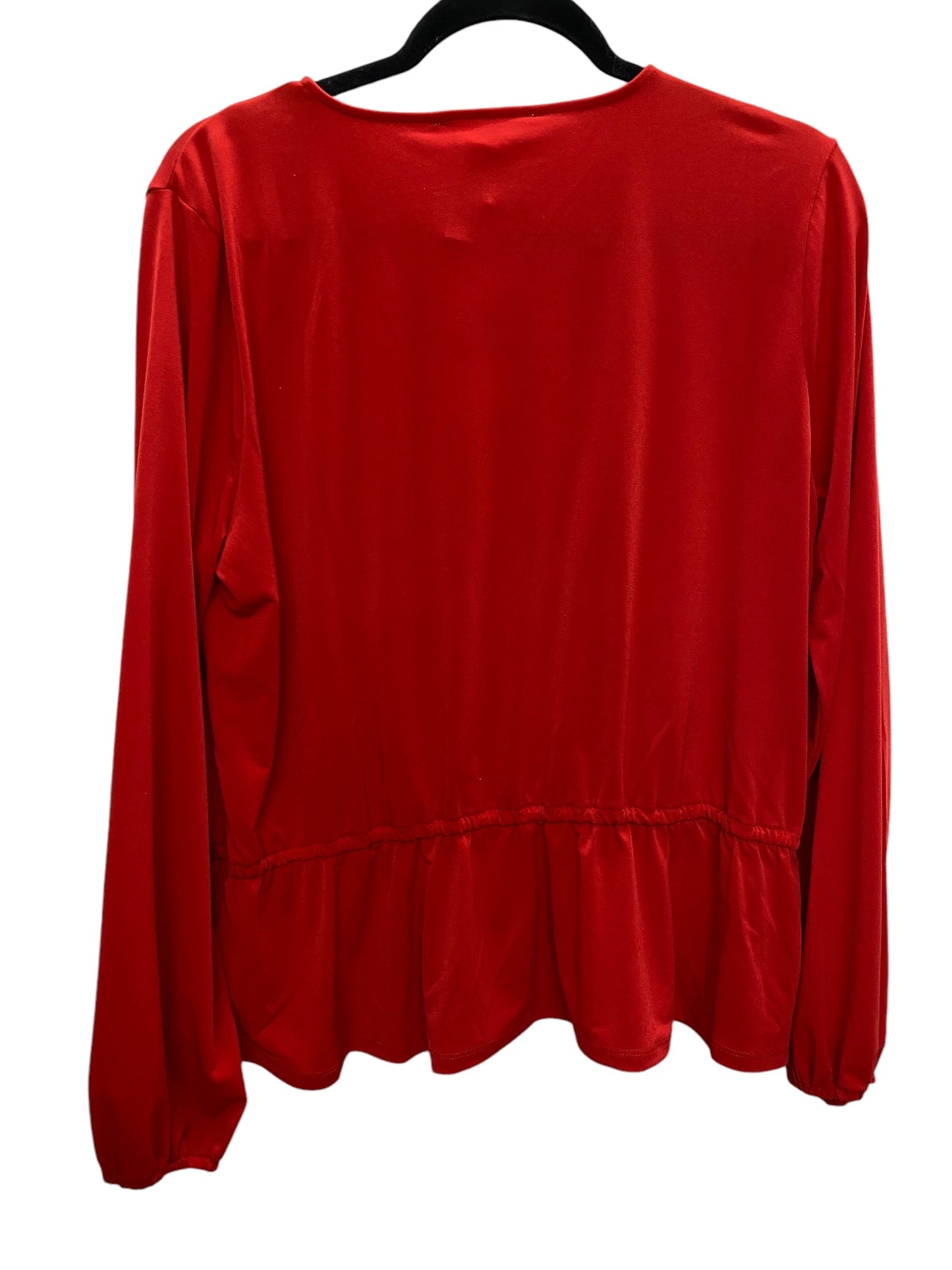 Top Long Sleeve By Michael By Michael Kors In Red, Size: Xl