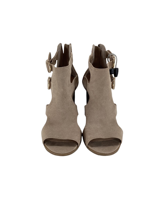 Sandals Heels Block By Apt 9 In Tan, Size: 7