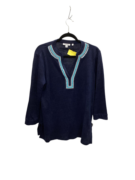 Top Long Sleeve By Chicos In Navy, Size: M