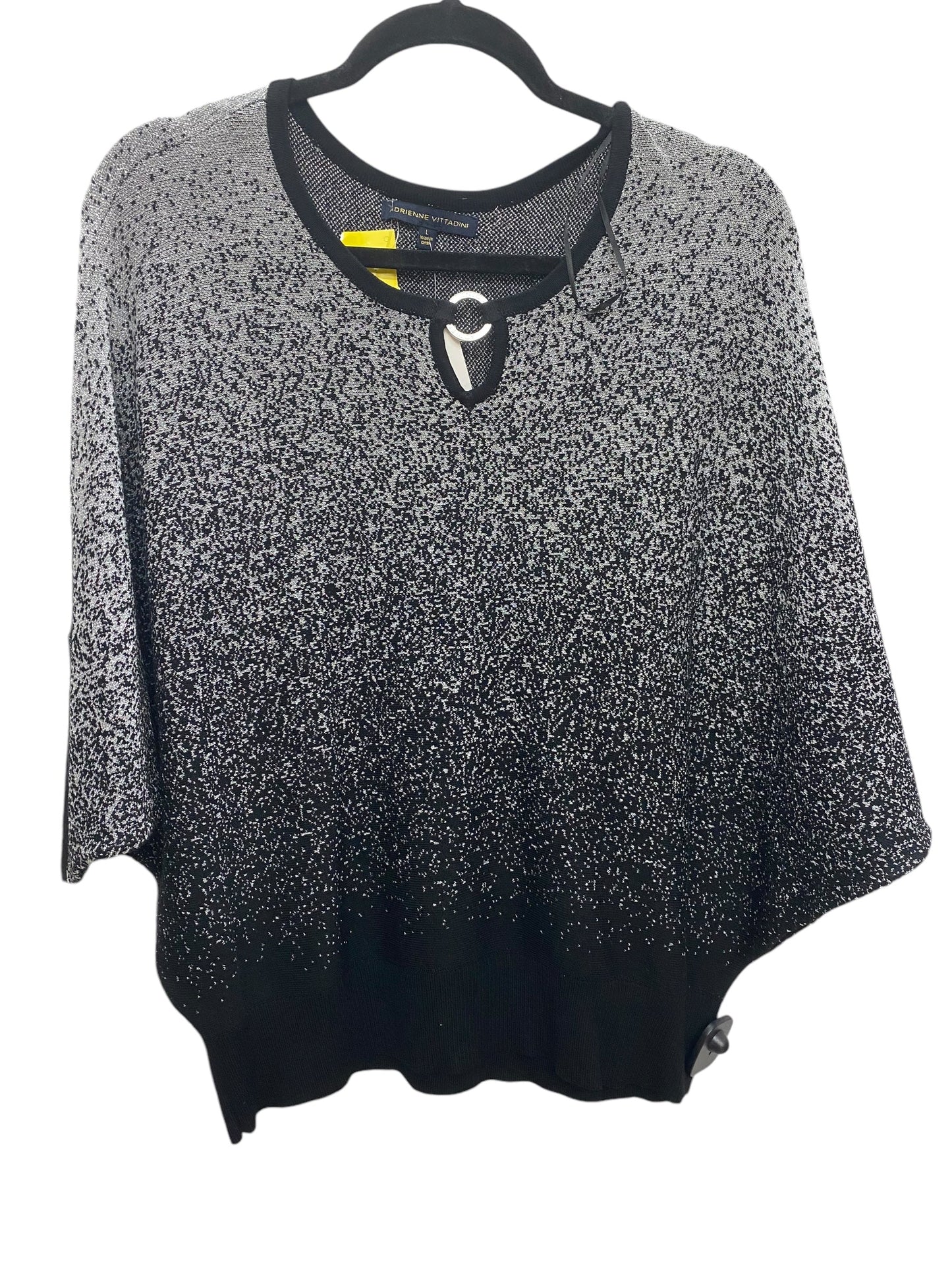 Sweater By Adrienne Vittadini In Silver, Size: L