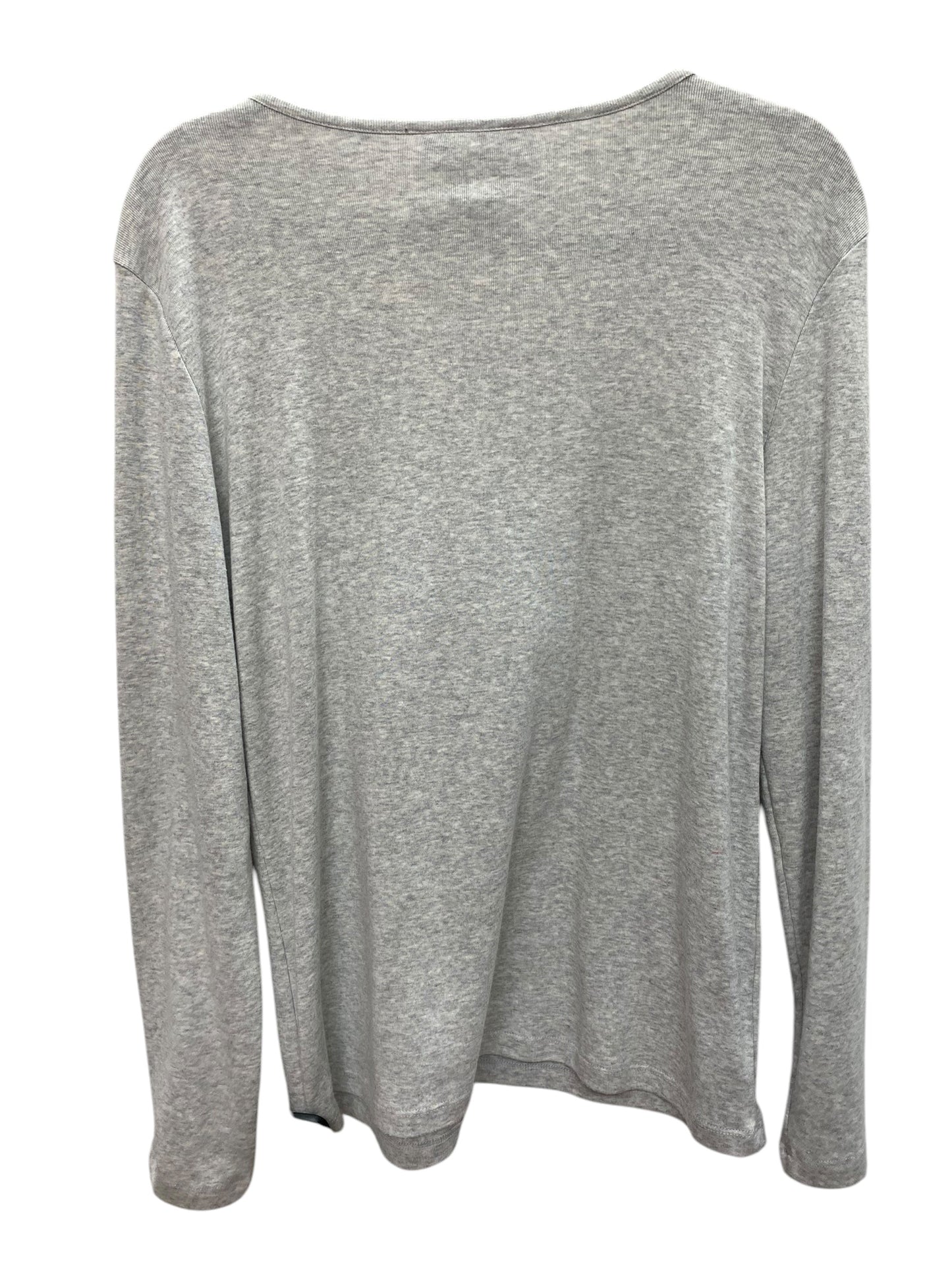 Top Long Sleeve By Karen Scott In Grey, Size: L