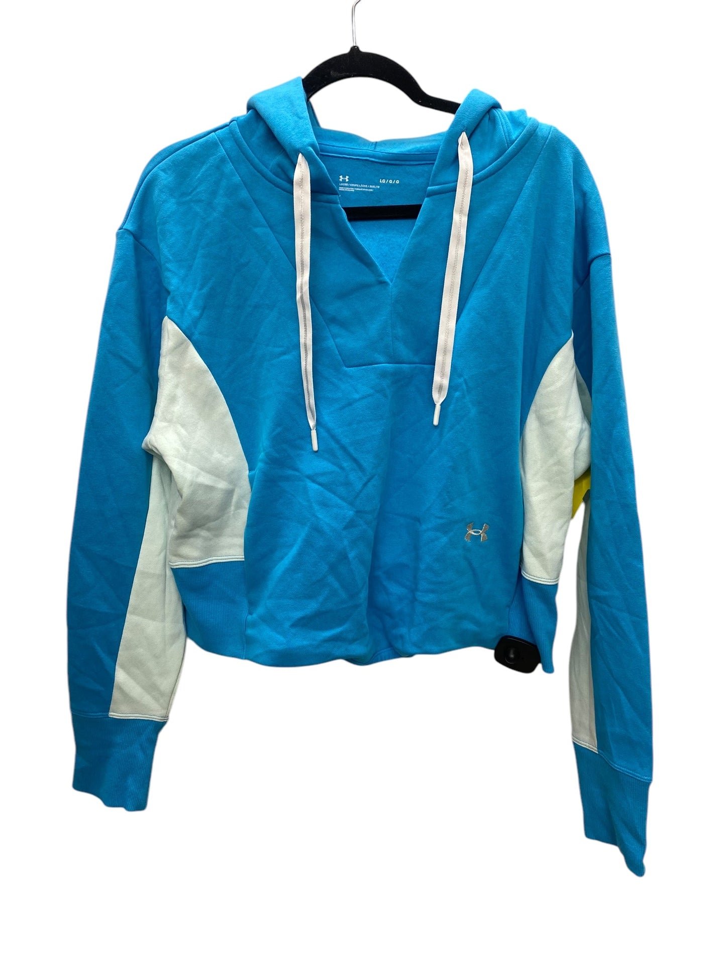 Athletic Sweatshirt Hoodie By Under Armour In Blue, Size: L