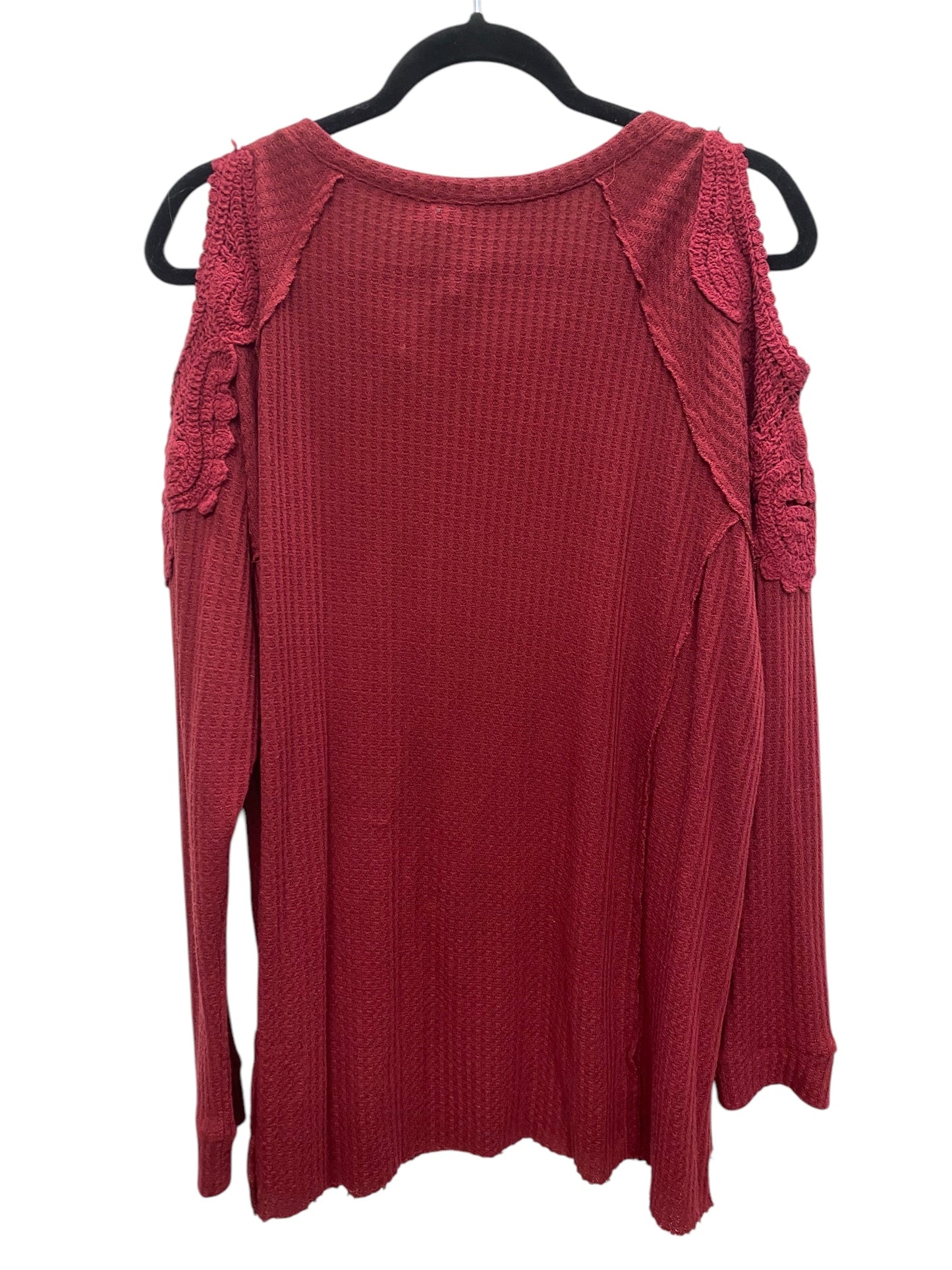 Top Long Sleeve By Cato In Red, Size: 1x