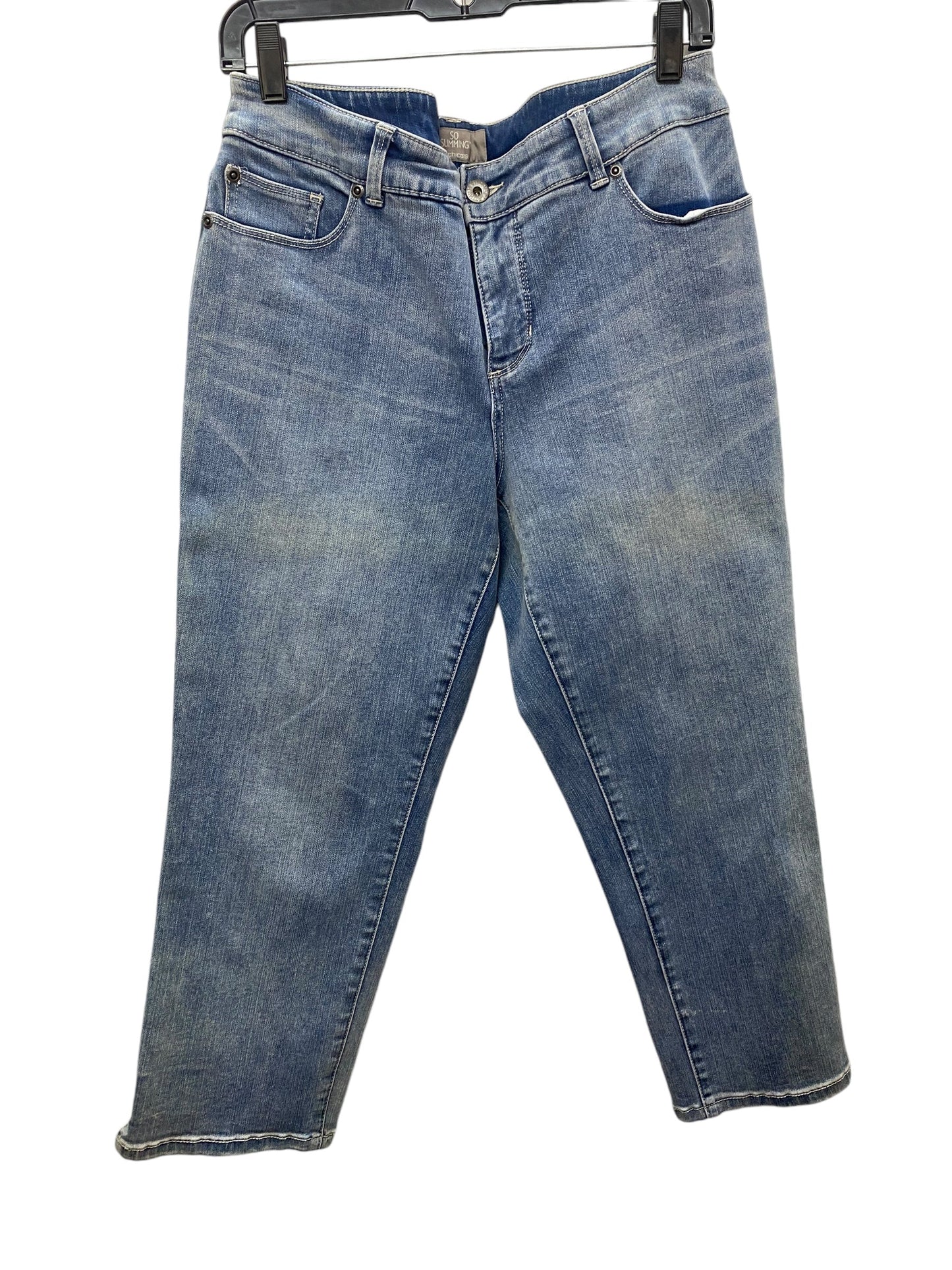 Jeans Cropped By Chicos In Blue Denim, Size: M