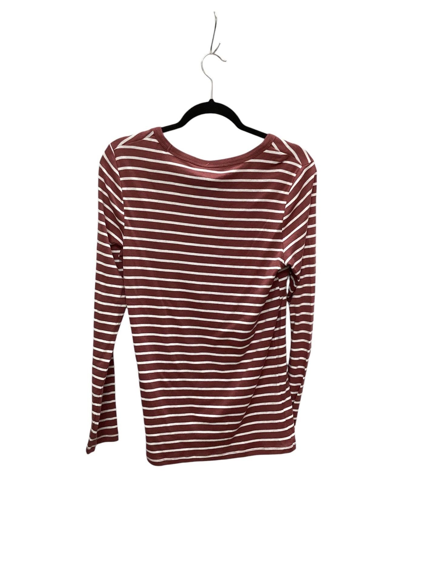 Top Long Sleeve Basic By Gap In Striped Pattern, Size: L