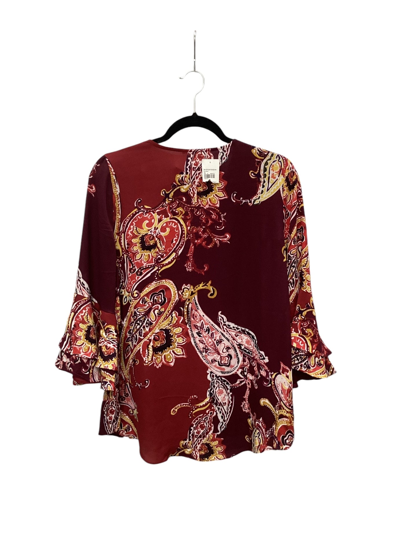 Top Long Sleeve By Cato In Red, Size: S