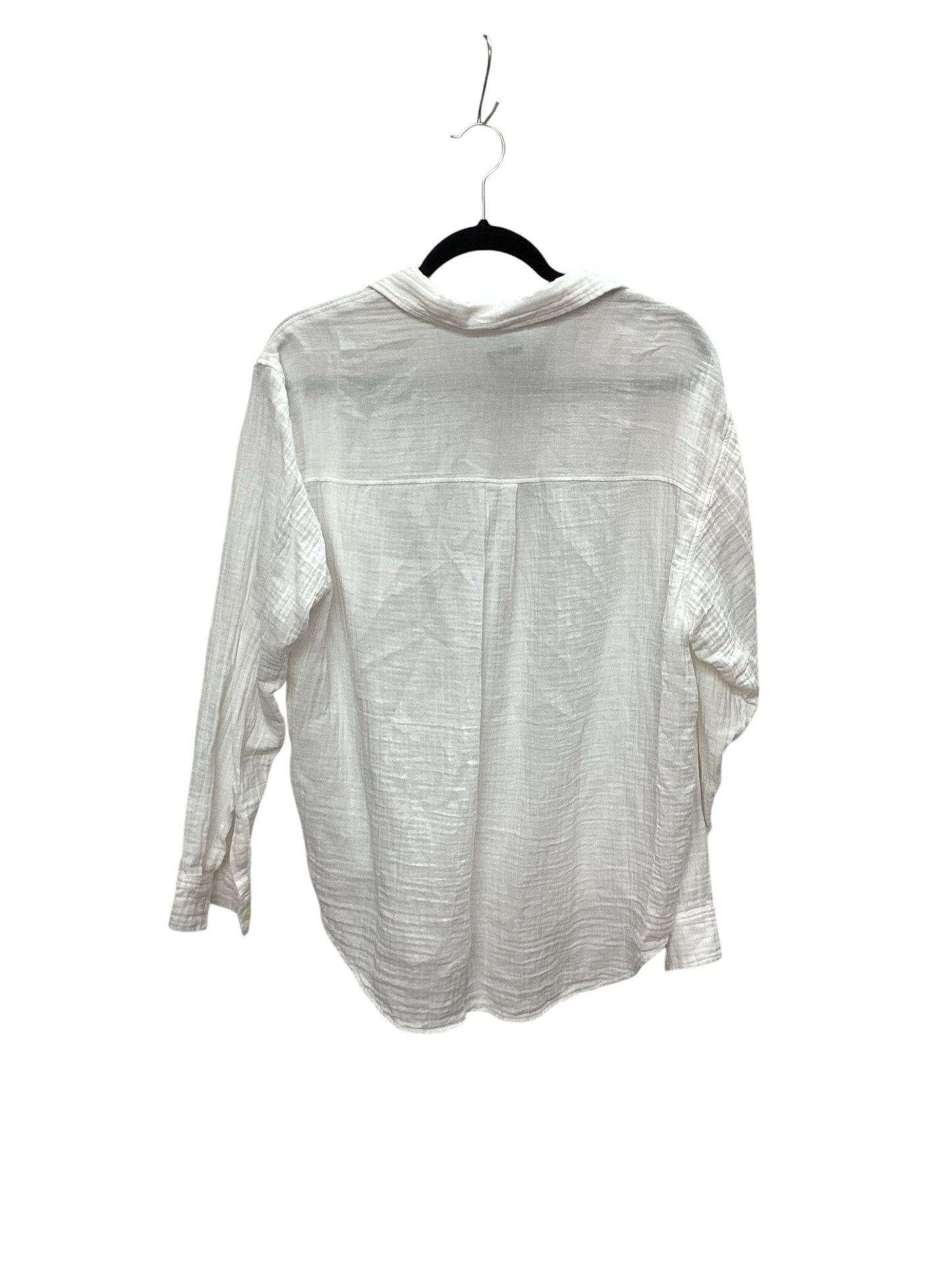 Top Long Sleeve By Gap In White, Size: M