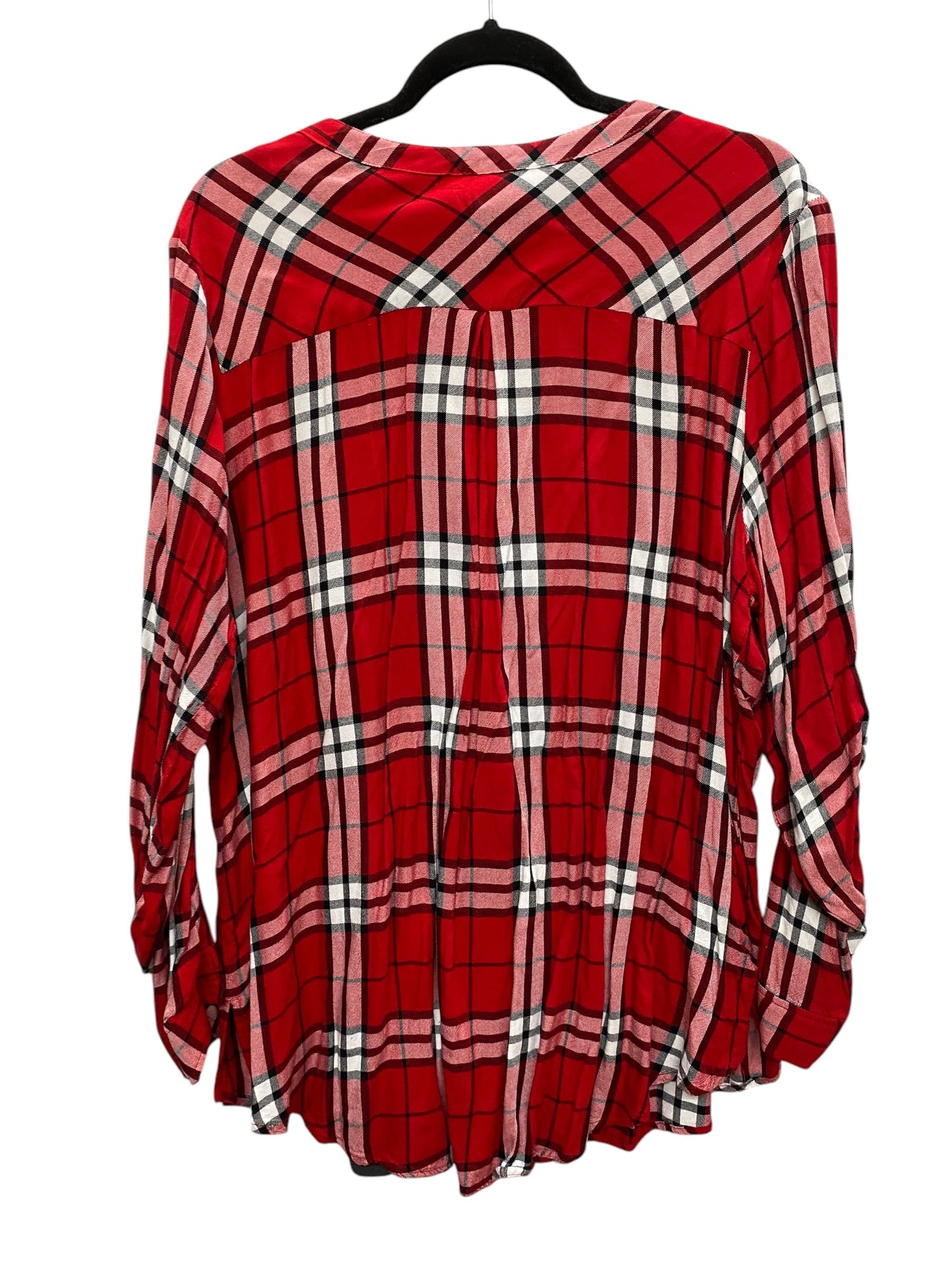 Top Long Sleeve By Cato In Red, Size: 1x