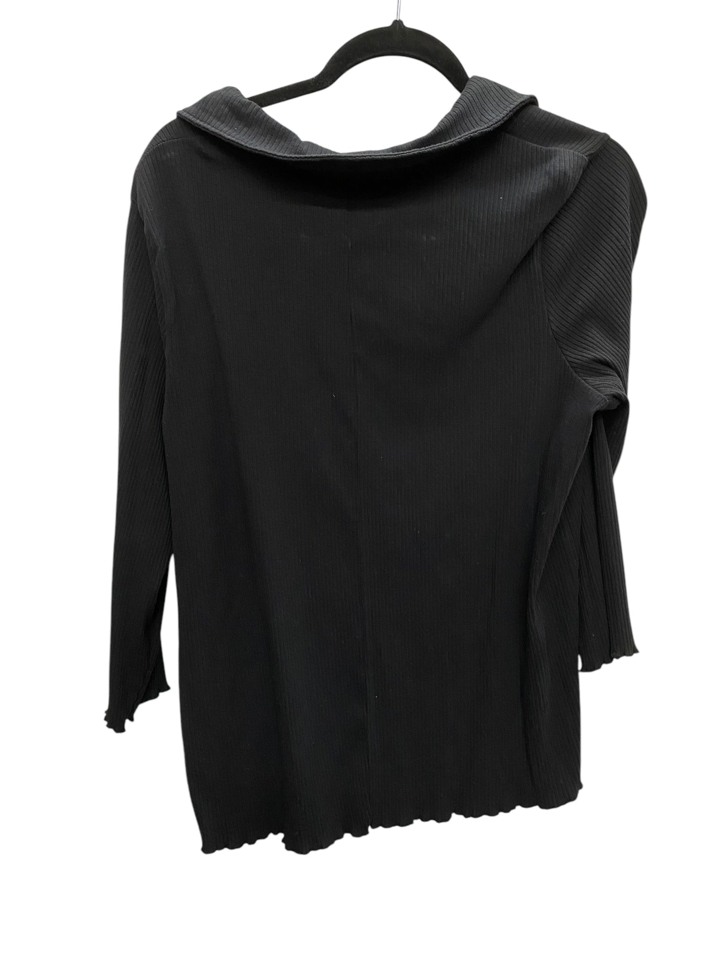 Top Long Sleeve By Cato In Black, Size: 1x