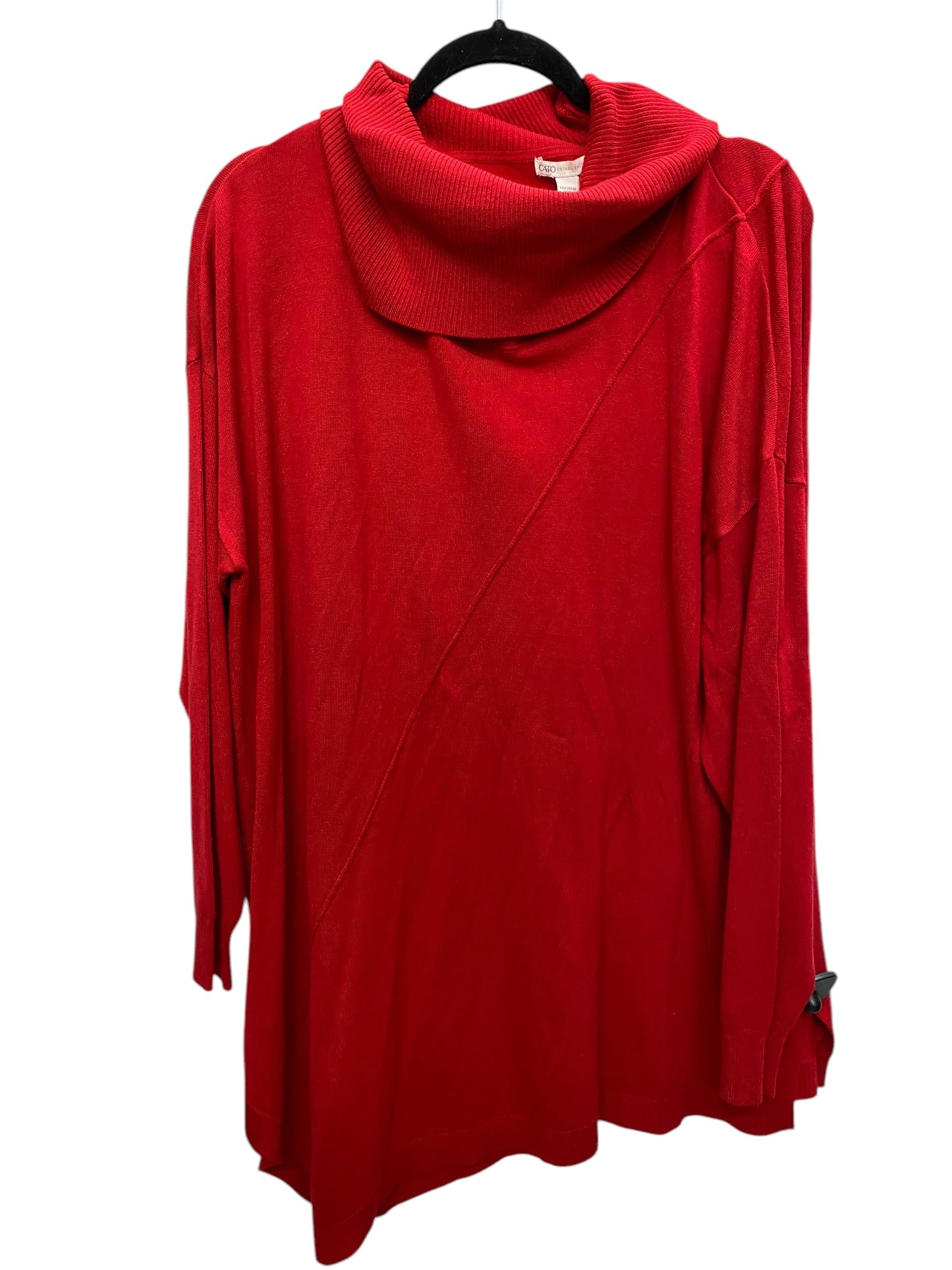 Top Long Sleeve By Cato In Red, Size: 1x