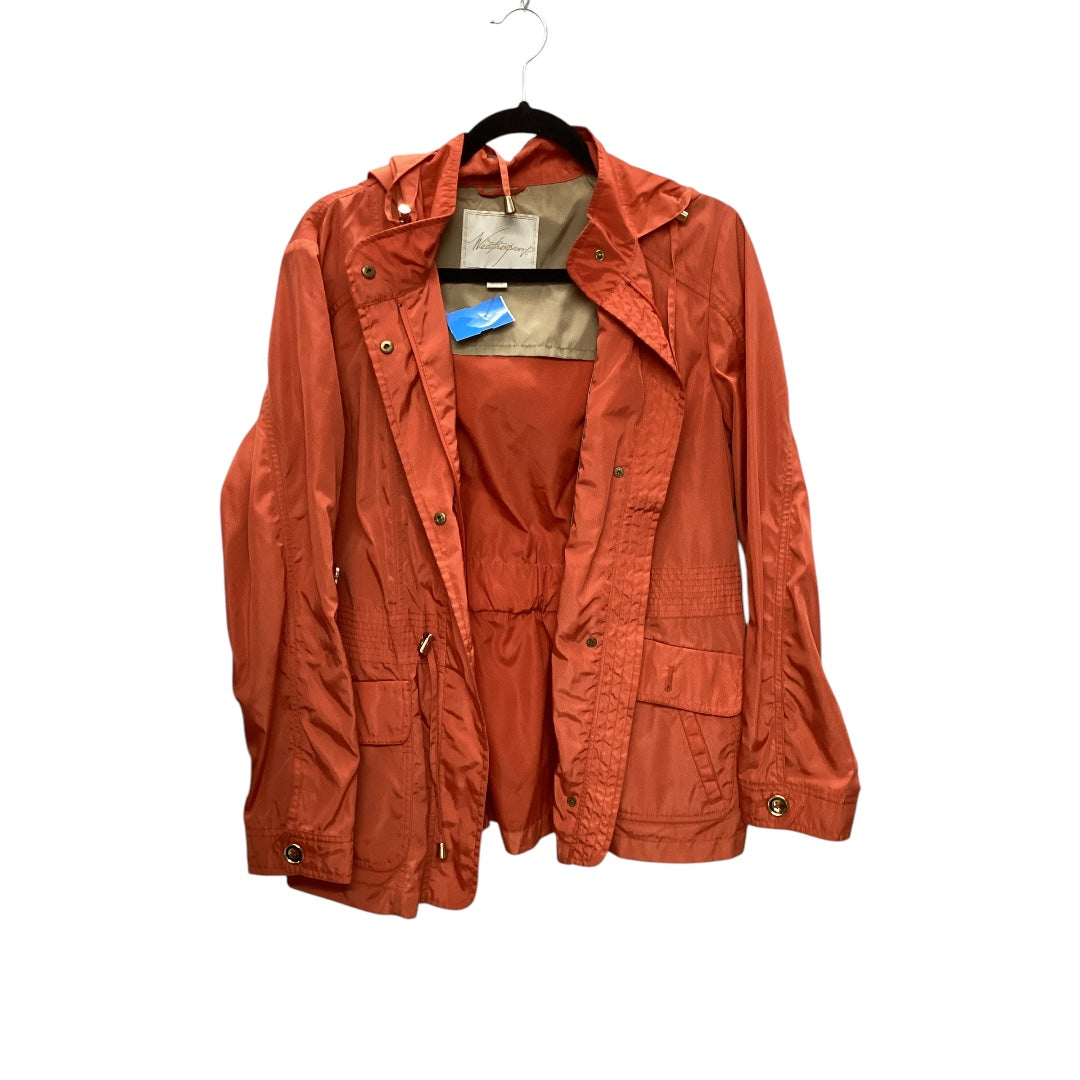 Jacket Windbreaker By Weatherproof In Orange, Size: L