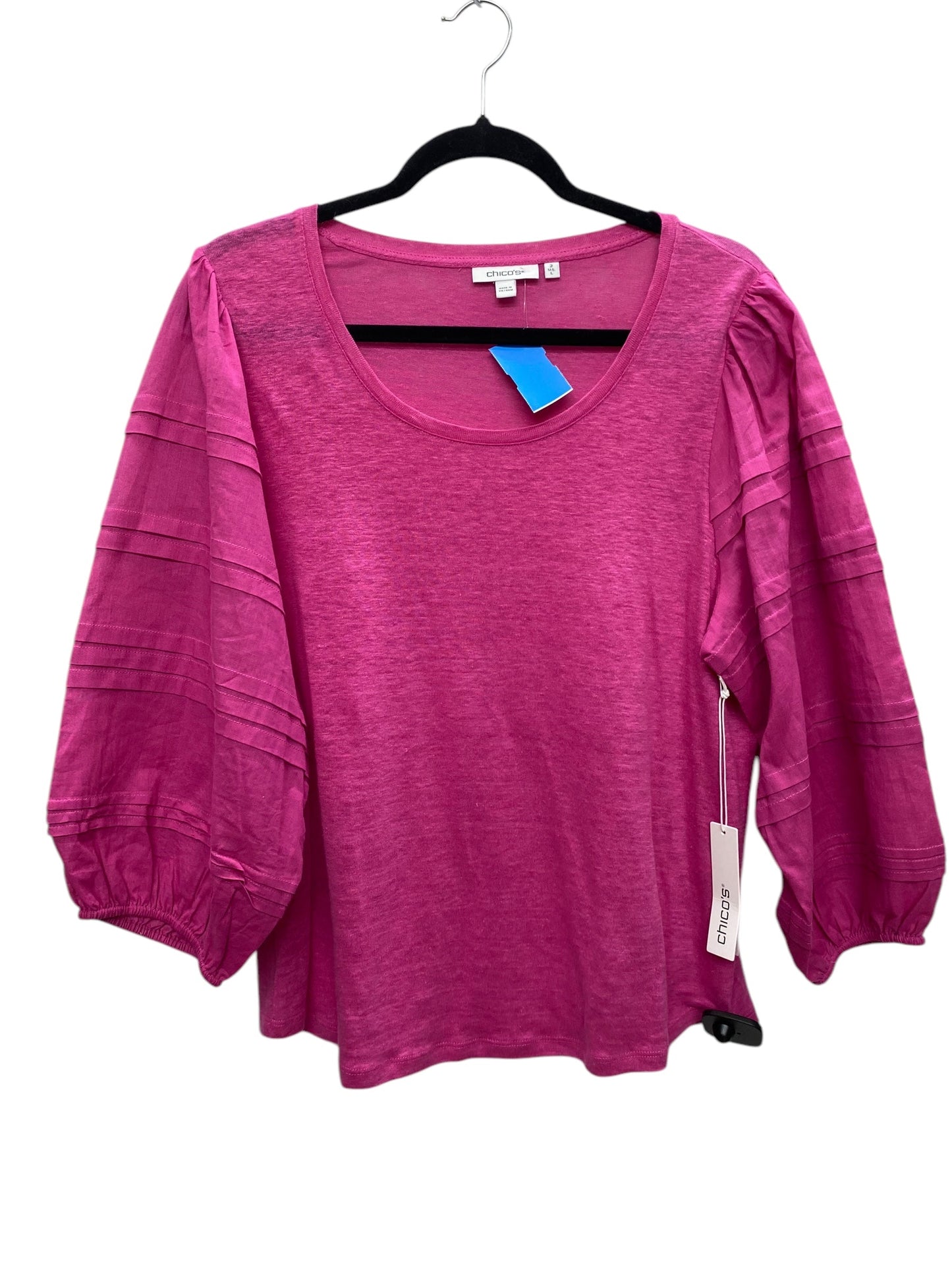 Top Long Sleeve By Chicos In Pink, Size: L