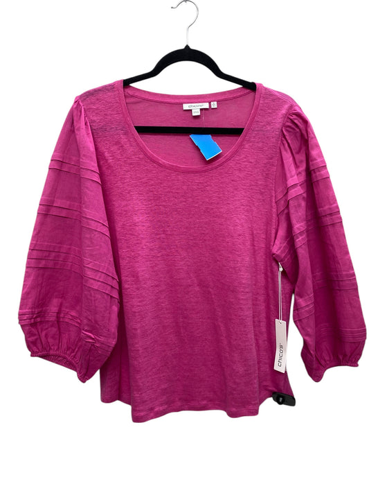 Top Long Sleeve By Chicos In Pink, Size: L