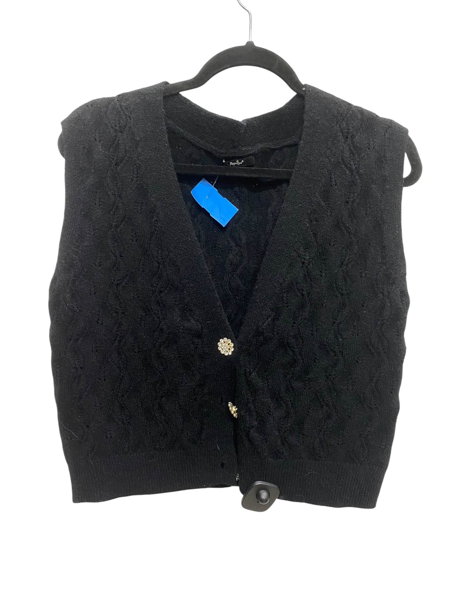 Vest Sweater By Papaya In Black, Size: M